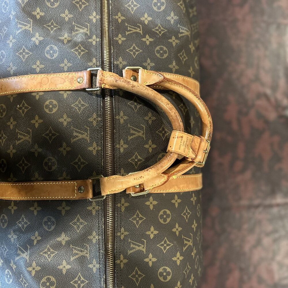 Louis Vuitton Keepal 60 Monogram Leather Duffle Bag Authentic - Picture 6 of 7